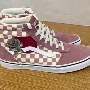 Vans Women's Rose Checkered High-Top Sneakers